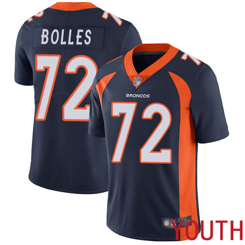 Youth Denver Broncos #72 Garett Bolles Navy Blue Alternate Vapor Untouchable Limited Player Football NFL Jersey